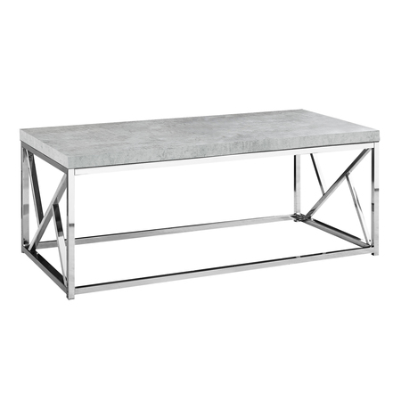 MONARCH SPECIALTIES Coffee Table - Grey Cement With Chrome Metal I 3375